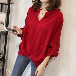 Женские блузкие рубашки осень с длинным рукавом 4xl Plus Tops Loak Casual Ladies Solid Corean Fashion Clothing 2022 Женщины полные рукава