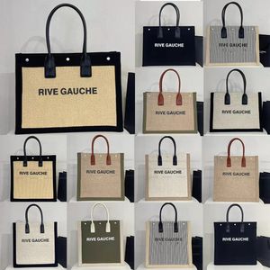 2022 rive gauche tote çanta büyük plaj çanta kadınlar tote alışveriş çantası bayanlar lüks tasarımcılar açık tuval omuz çantaları