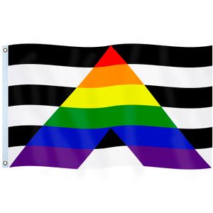 3x5 FTS LGBT Gay Pride Progress Rainbow Flag klaar om directe fabrieksvoorraad te verzenden