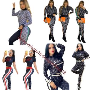 Kvinnors idrottsspårvarumärke Summer Young Lady Sport Bekväma Fashion Women's Digital Printed Casual Two Pieces Set Round Top With Pants Print Jogging Suits