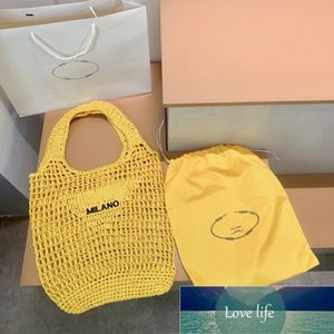 Hålig ut Tote Straw Portable Beach Bags Wine Coconut Fiber Sticking Handväska Kvinnor axelväska Högkvalitativ 5A -shopping hinkväskor broderade bokstäver totes