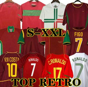 RONALDO 레트로 축구 유니폼 1998 1999 2010 2012 2002 2004 RUI COSTA FIGO NANI 클래식 축구 셔츠 Camisetas de futbol Portugal Vintage
