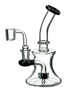 Blaue schwarze Wasserpfeifen, Glasbecher-Bong, Inline-Perc-Rohr, Öl-Dab-Dabber-Rigs