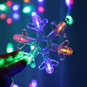 Strängar 2,5 m LED Snowflake Curtain String Lights AC220V EU Plug Christmas Outdoor/Indoor Decoration Garland för Xmas Wedding Hallowenled