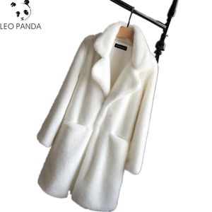 2019 donne autunno inverno pelliccia di visone cappotto lungo elegante allentato casual cappotto di pelliccia sintetica cappotti da donna con pelliccia artificiale T200915