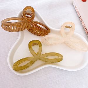 Simple Solid Color Acrylic Clamps Korean Style Cross Hair Claw for Women Headwear Bath Ponytail Clips