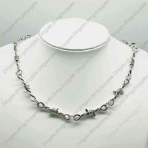 Thorn Hip Hop Gothic Punk Barbed Wire Chain Necklace for Men and Women