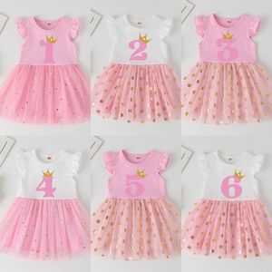 Sukienki dla dziewczynki Dziewczyno Birthday Sukienka na 1-6 rok 2022 Modka Śliczna księżniczka niemowlęta Toddler Dressgirl's