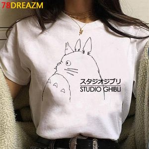 Miyazaki Hayao Totoro Studio Ghibli Kobiety Para biała koszulka T-shirt letni top