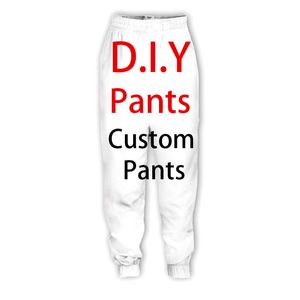 DIY Custom Design Twoje własne zdjęcia 3D Drukuj Casual Spods Sports Spress Postawne joggingowe spodnie 220704