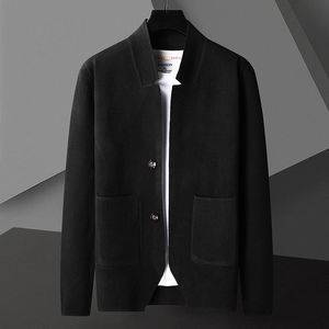 Camisolas Masculinas Preto Cardigan Suéter Masculino Quente Masculino Casacos Vestuário 2022 Inverno Casual Jaqueta De Malha Malha Homme Oversized Masculino