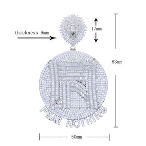 Прикол Новый подвеска льва голова залога Micro Pave 5a Cz Двухтонный золотой страх.