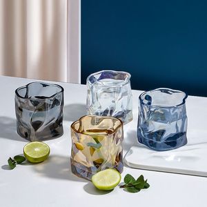 Creative Origami Mugs Twist Glass Bar Whiskey Transparent Beer Mug Glass Water Cup