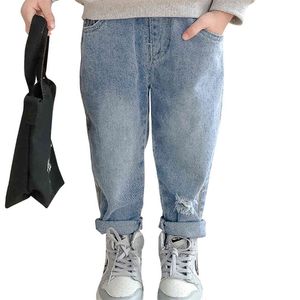 Dzieci dżinsy dżinsy dla niemowląt wiosenne jeansowe jeansy Infantil Casual Style Kid Ubrania 210412