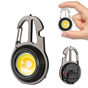 Torcia LED multifunzione mini portachiavi con cacciavite Luce da campeggio super luminosa Luce di emergenza portatile 7 modalità di illuminazione