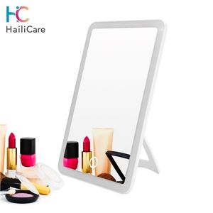 Touch Screen Makeup Mirror With LED Lights Professional Vanity Cosmetic Adjustable 180 Rotating Rechargeable Table 220509