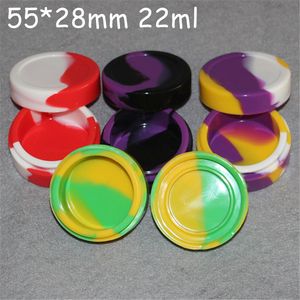 Wholesale 22ml Silicone Box Containers Wax Silicone Jars dry herb storage jar quartz banger glass ash catchers