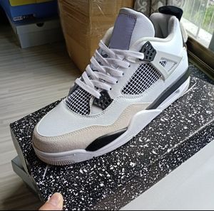 4 Military Black Mens womens Sports Shoes 4s White Black-Neutral Grey Outdoor Trainers Basketball Sneakers DH6927-111 With Box us 5.5-13