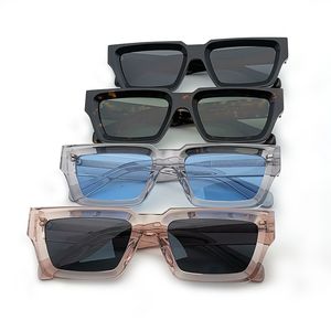 Brand Designer Men Women Polarized Sunglasses Square Frame Vintage Eyewear Unisex Gray Blue Lens Eyeglasses Plank Frames Retro Sun glasses with Case