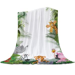 Cobertores Animais Animais Animais Desenhos Animados Girafa Elefante Jogar Cobertor Home Decoração Sofá Microfiber quente para quarto