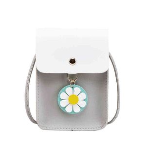 Women's mobile phone zero wallet Korean flower shoulder bag fashion simple diagonal bag small bag 000 009
