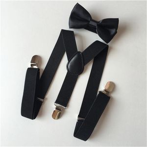 Bow Ties Kids Elastic Suspenders slips Set Matching Tuxedo Suit unisex Boy Girl Bowtie Wedding Costume Justerbar Y-back Brace Belt Fier22