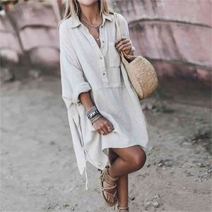 Weiß UP Frau Badeanzug Cover ups tragen Tunika Summer Beach Kleid Pareos de Playa Mujer 210319
