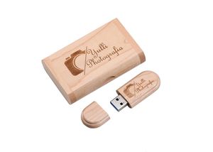 USBフラッシュドライブUSB ファッションクリエイティブプロモーション無料カスタムロゴ木製の楕円形の木製ペンドリバー4 gb