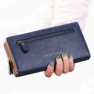 Luxary portfele damskie etui na karty Fashion Lady torebki pieniądze kobieta sprzęgło długi zamek błyskawiczny Burse torby torba J220809