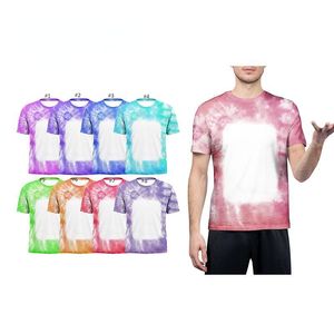 Stock Heat Transfer T Shirt Printing Blank Unisex Sublimation Bleached Shirts