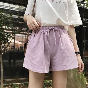 Sommer Damen Shorts Baumwolle Leinen Strand Kurze Hosen Bermuda Weibliche Kleidung Hip Hop Fitness Track Lose Beiläufige Shorts Für Frauen 220527