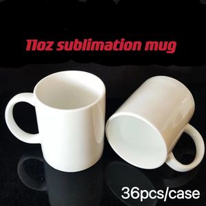 High quality 11oz/320ml Sublimation blank Mug with handle personalized heat transfer Ceramic DIY white water cup Party Gift beverage spot wholesale