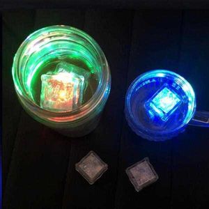 LED -gadget Aoto Colors Mini Romantic Luminous Artificial Ice Cube Flash Light Wedding Christmas Party Decoration DF2022New