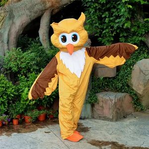2022 Blue Yellow Owl Mascot Costumes Christmas Fancy Party Dress Personaggio dei cartoni animati Outfit Suit Adulti Taglia Carnevale Pasqua Abbigliamento a tema pubblicitario