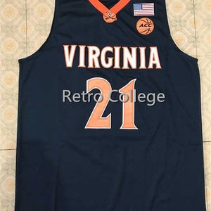 XFLSP #21 Isaiah Wilkin Virginia Cavaliers Basketball Jersey Red Cucited Personalized qualsiasi nome e Numero Jersey