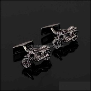Cuff Link And Tie Clip Sets Cufflinks Clasps Tacks Jewelry 3D Motorcycle For Mens Shirt Brand Bottons Wedding High Quality Business G1126