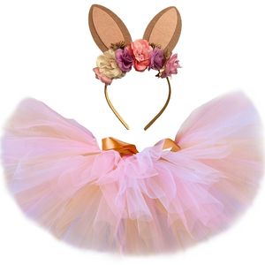 Pannello esterno del tutu del coniglio delle ragazze Vestito Festa di Halloween Costume del coniglietto di Pasqua Costume della neonata Set Gonne di tulle soffici e carine per i bambini 0-14 anni 220326