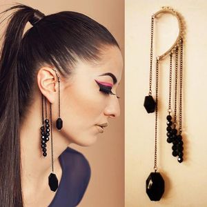 Stud Trendy Long Crystal Tassel Chain Clip Earrings smycken Kvinnor Vintage Ear Cuff Earring Drop AccessoriesStud Kirs22