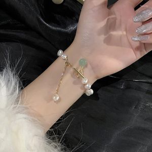 Beaded Strands Classic Fashion Natural Stone Pearl Pendant Bracelet For Woman Exquisite Crystal Lucky Cuff Anniversary Gift Fawn22
