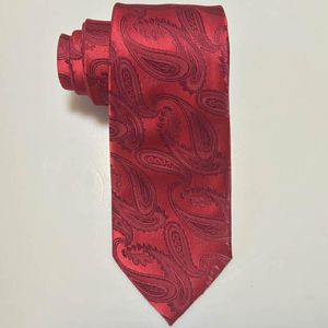 Bow Ties Red Paisley for Men Wedding Slim Tie dorośli Kobiety mężczyzna chudy krawat Modny 2022 Mikrofiber Cravate pour homme 7cmbow