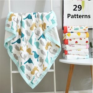 s born Soft 6 Layers Muslin Receiving Blankets for Baby Beds Kids Children Summer Blanket 29 Patterns 220524