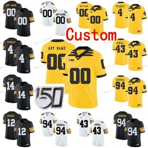 Nik1 Stitched Custom 4 Nate Stanley 43 Josey Jewell 46 George Kittle 5 Oliver Martin Iowa Hawkeyes College Uomo Donna Youth Jersey