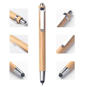 Affärskontor Creative Bamboo Pen Printing Logo Naturligt rör Bamboo BallPoint Writing Tools LK0014