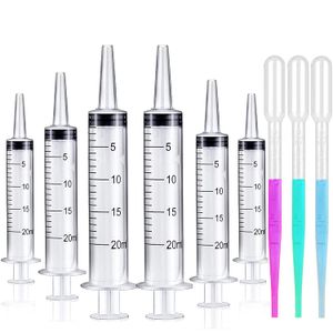 Lab Supplies 6 Pack 20ml Syringe Without Needle - Syringes for Lip Gloss, Large Plastic Syringes