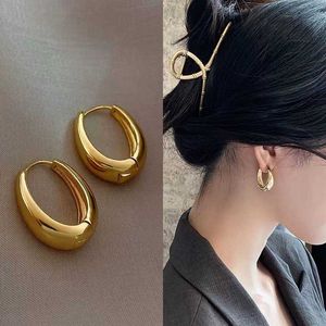 Korean temperament Earrings 2022 new fashion net red simple cold wind Earrings women's high sense Earrings 18k gold