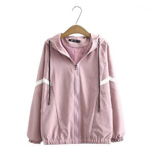 Women's Jackets Plus Size XL-4XL Hooded Autumn Long Sleeved Female Outerwear With Pockets