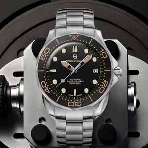 Herrmekaniska armbandsur Lyxig automatisk klocka för män Lysande dykningsstål