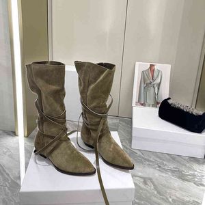 Damenstiefel Schnürstiefel mit klobigem Absatz Lokomotivstiefel Modell Herbst und Winter Damenschuhe mit dicken Sohlen 220706