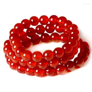 Rotes Quarzkornarmband großhandel-Perlenstränge Karneian Armband Red Stone DIY Natural Quarz Charme Druzy Schmuck handgefertigt Europäische Lars22