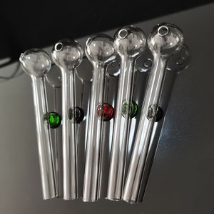 Oil Burner Pipes Thick Smoking Tube Pyrex Bong Water Pipes 4.7 inch Colorful Glass Nail Burning Dab Rig Pipe with Different Balance Dot Feet for Bubblers Hookahs Bongs